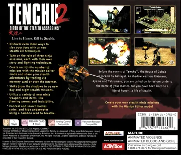 Tenchu 2 - Birth of the Stealth Assassins (US) box cover back